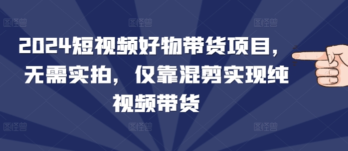 2024短视频好物带货项目，无需实拍，仅靠混剪实现纯视频带货网赚项目-副业赚钱-互联网创业-资源整合-私域引流-黑科技软件-引流软件哲客网创