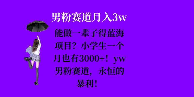 能做一辈子的蓝海项目？小学生一个月也有3000+，yw男粉赛道，永恒的暴利网赚项目-副业赚钱-互联网创业-资源整合-私域引流-黑科技软件-引流软件哲客网创