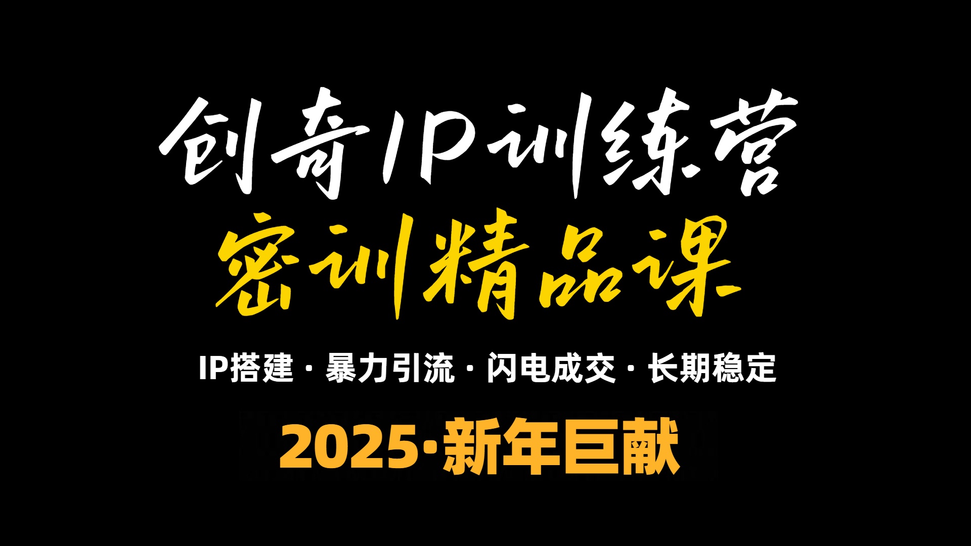 （13898期）2025年“知识付费IP训练营”小白避坑年赚百万，暴力引流，闪电成交网赚项目-副业赚钱-互联网创业-资源整合-私域引流-黑科技软件-引流软件哲客网创