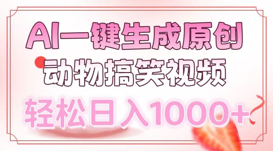 （13884期）AI一键生成原创动物搞笑视频，轻松日入1000+网赚项目-副业赚钱-互联网创业-资源整合-私域引流-黑科技软件-引流软件哲客网创