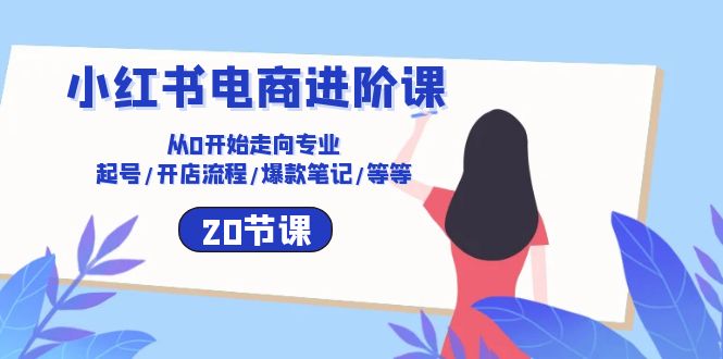 （10492期）小红书电商进阶课：从0开始走向专业 起号/开店流程/爆款笔记/等等（20节）网赚项目-副业赚钱-互联网创业-资源整合-私域引流-黑科技软件-引流软件哲客网创