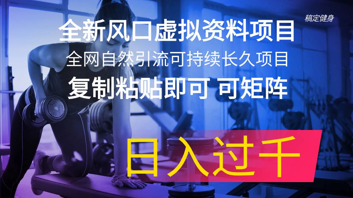 全新风口虚拟资料项目 全网自然引流可持续长久项目 复制粘贴即可可矩阵…网赚项目-副业赚钱-互联网创业-资源整合-私域引流-黑科技软件-引流软件哲客网创