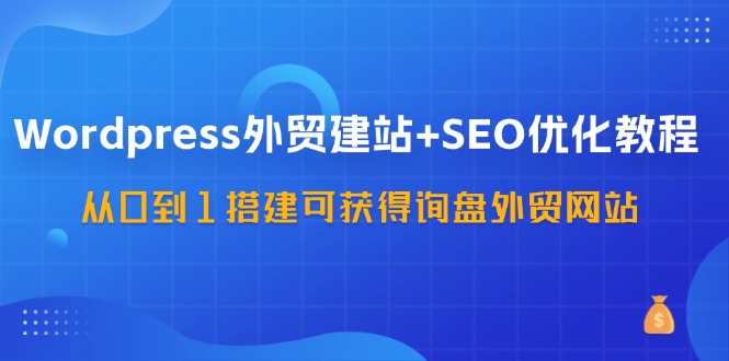 WordPress外贸建站+SEO优化教程，从0到1搭建可获得询盘外贸网站（57节课）网赚项目-副业赚钱-互联网创业-资源整合-私域引流-黑科技软件-引流软件哲客网创