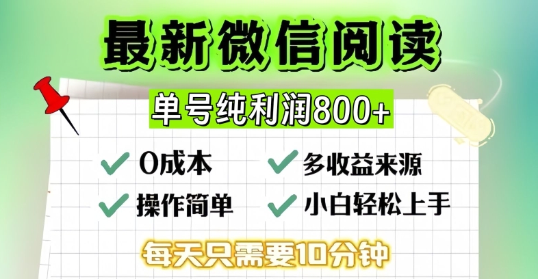 微信自撸阅读升级玩法，只要动动手每天十分钟，单号一天几张，简单0零成本，当日可提现网赚项目-副业赚钱-互联网创业-资源整合-私域引流-黑科技软件-引流软件哲客网创