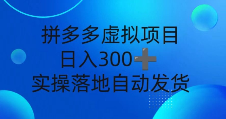 拼多多虚拟项目，新人日入3张，自动发货，实操落地可批量放大网赚项目-副业赚钱-互联网创业-资源整合-私域引流-黑科技软件-引流软件哲客网创